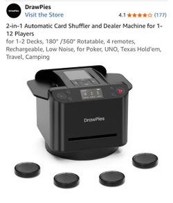 DrawPies 2-in-1 Automatic Card Shuffler and Dealer