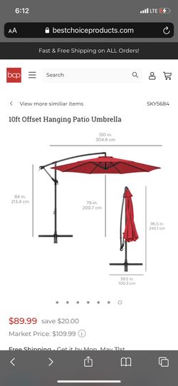 New Red Patio Umbrella
