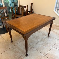 Solid walnut, mid-century American extendable dining table