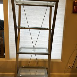 Glass and Metal Ladder Shelf