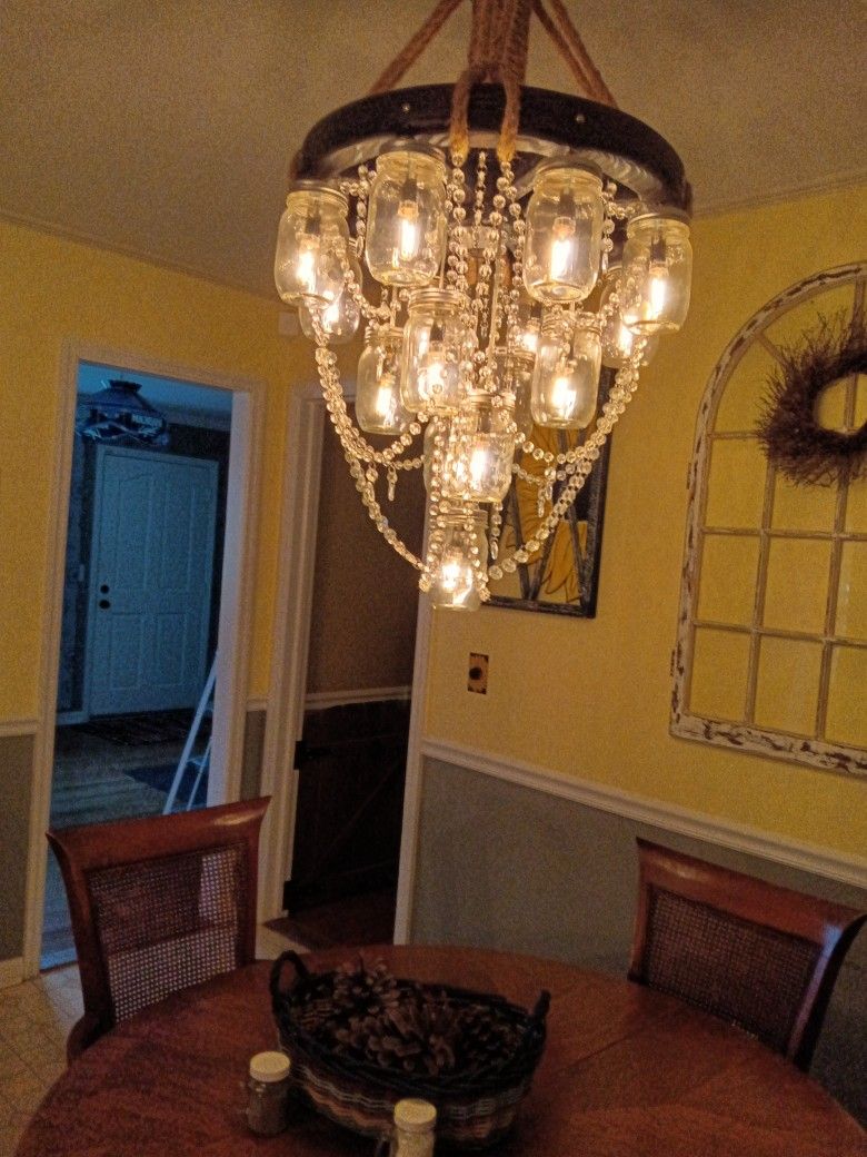 Handmade Mason Jar Chandelier