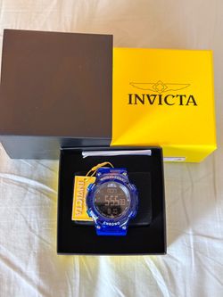Invicta Racing Burnout Digital Men’s Watch 52mm Transparent Blue