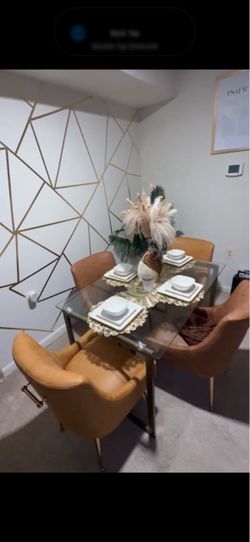 Elegant Modern Glass Dining Set – 4 Chairs