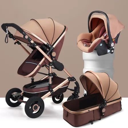 3-in-1 baby stroller (color: khaki)