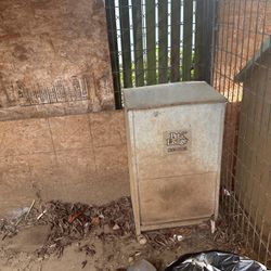 Free Dog House And 2 Dog Food Storage containers 