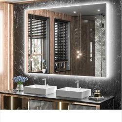 40 x 32 LED Backlit Bathroom Mirror with Light,3Color White/Warm/Natural,Anti-Fog Lighted