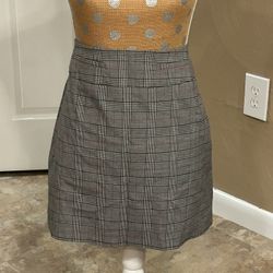 Candies Women’s Size Medium Black White Pink Plaid Mini Skirt Fully Lined 