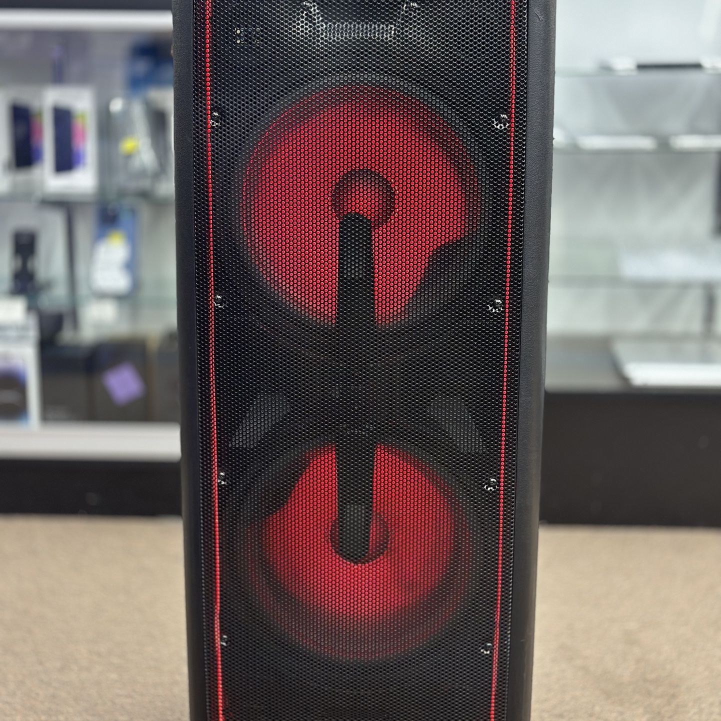 Dual 12’’ Bluetooth Party Speaker With Neon LED Lights