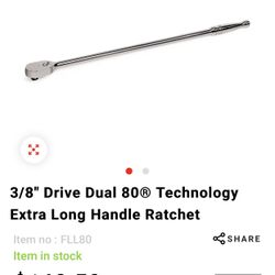 3/8" Drive Dual 80® Technology Extra Long Handle Ratchet