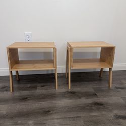 Stackable Bamboo End Table Set 2PCS