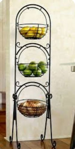Black Metal 3 basket stand