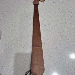 New Large Unique Wood Tie With Tags