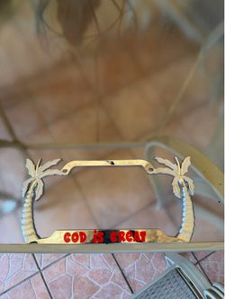 License plate frame palm