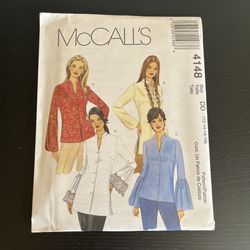McCalls Sewing Pattern 4148 Size 12 - 18 Tops Tunics 2003