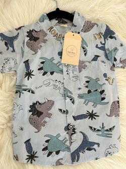 Boy Dino Button Up Short Sleeve 