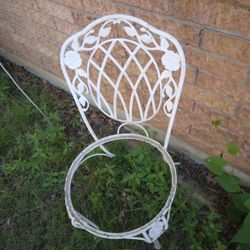 Antique Dibois  Patio Wrought Iron Breakfast Table Set