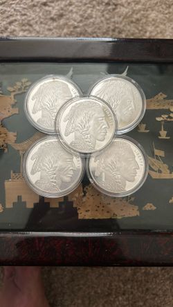 5 Buffalo Coins Resembles The Buffalo Nickel  Very Nice 