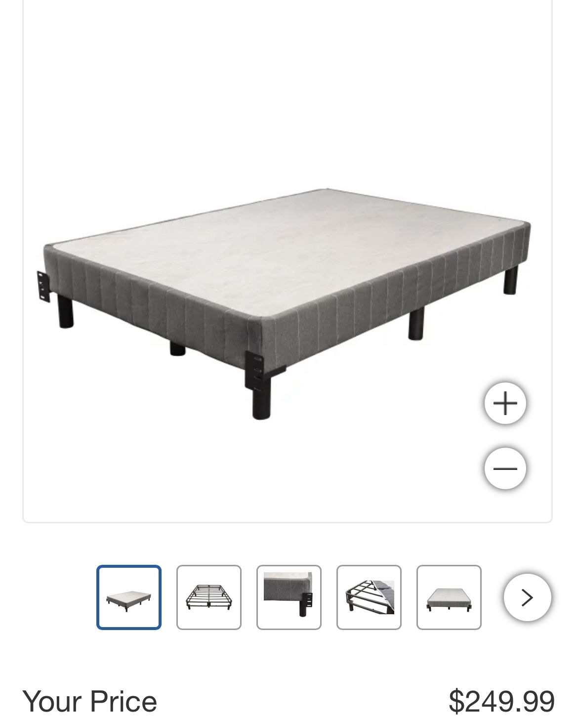 EnForce 7" Metal Foundation with Headboard Bracket, bed frame for a Full bed, cover included.