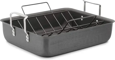 Calphalon Premier Hard-Anodized Nonstick 16In Roasting Pan With Rack, Metallic