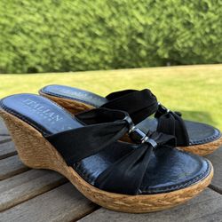 Italian Shoemakers Black wedge Sandals size 7
