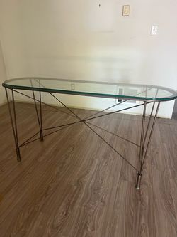 Mid Century glass  Console Table