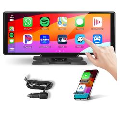 Podofo 10.26" Touchscreen Wireless Apple Carplay Portable Car Stereo Android...