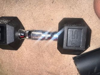 Pair of 25 lb dumb bells  $40. Firm!