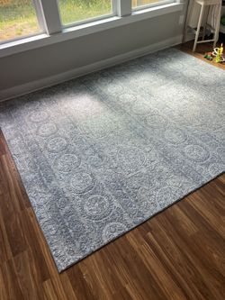 Bazaar Crystal Blue 8 ft. x 10 ft. Medallion Area Rug