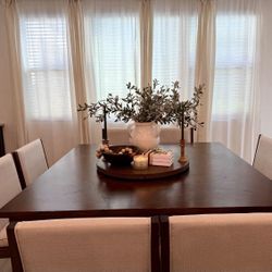 Large Wooden Square Dining Table With 8 Chairs