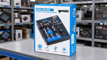 Gemini 5 Channel Compact Mixer USB Mp3 Bluetooth FX Mixboard Karaoke DJ Live Studio GEM-05USB