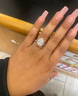 2.62k Pear Cut Diamond Halo Engagement Ring