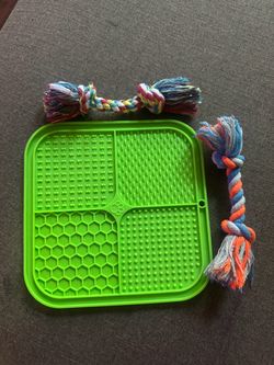Dog Lick Mat and Rope Toys Bundle