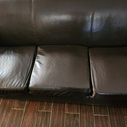 Beautiful Dark Brown Leather 3-Seater Sofa - Great Condition