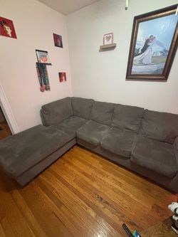 Gray Fabric Sectional Sofa with Chaise