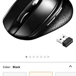 LeadsaiL Wireless Computer Mouse, 2.4G Portable Slim Cordless Mouse Less Noise for Laptop Optical Mouse with 6 Buttons, AA Battery Used, USB Mouse for