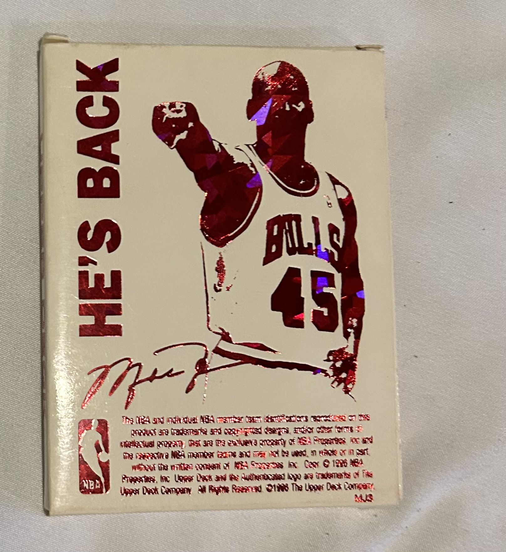 He's Back Michael Jordan Number 45 Card 1995 UPPER DECK