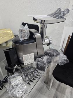 AOBOSI Electric Meat Grinder 550W Stainless Steel - Sausage Stuffer + Kubbe Kit