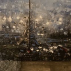 Canvas, painting of the Eiffel Tower