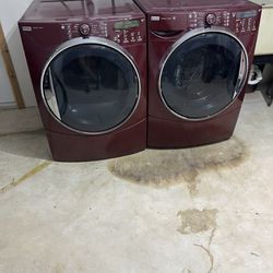 Burgundy kenmore Front Load Washer And Dryer