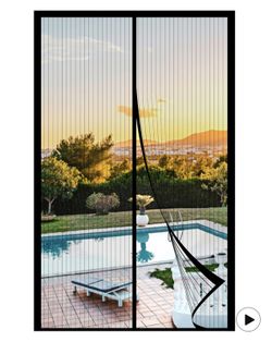 Magnetic Screen Door Mesh 39" x 83" - Fits 38" x 82" Door Size, Works for Patio, Sliding Door, Keeps Bug Mosquito Out, Fresh Air Flow, Black