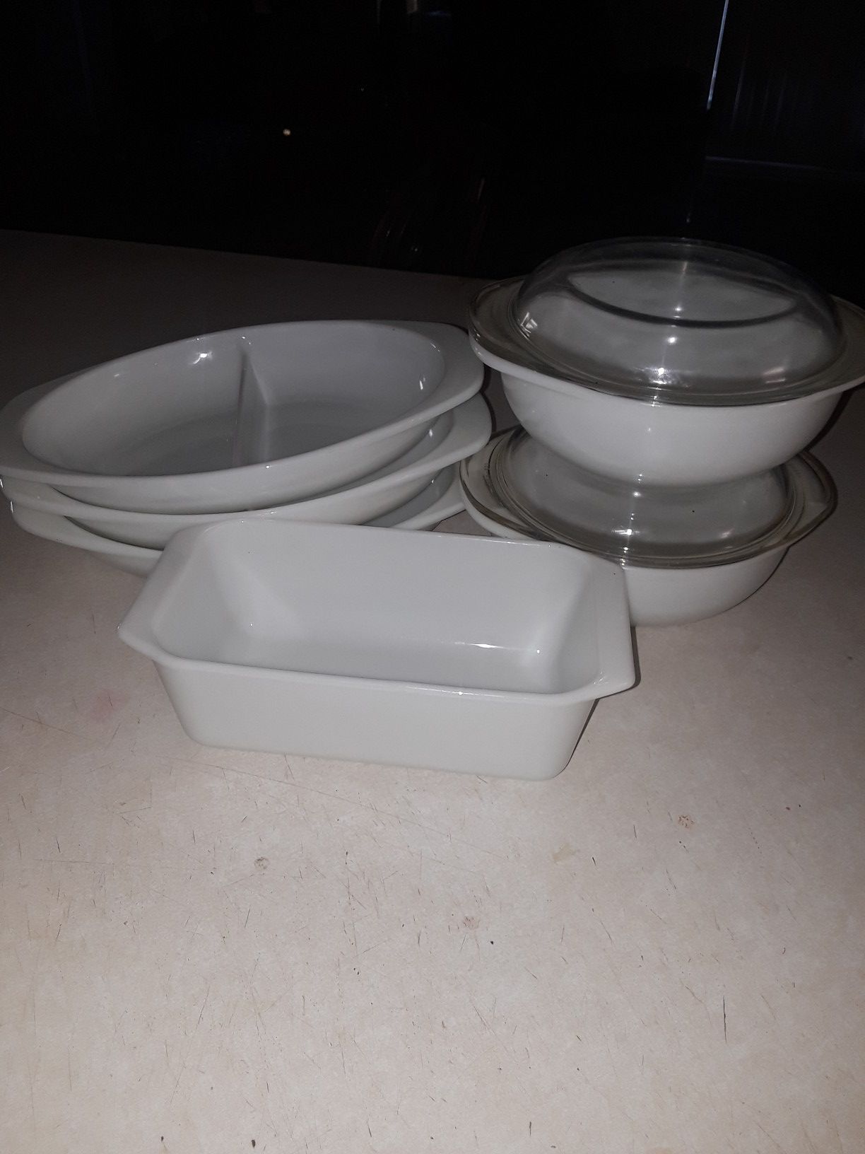 White Ovenware Pyrex