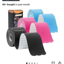 Kinesiology Tape Pro Athletic Sports (3 Rolls,60 Precut Strips) Waterproof Breathable Latex Free Tape for Ankle Wrists Knees Elastic Running Tennis Sw