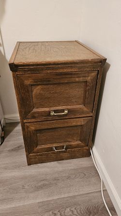 Vintage Wood Filing Cabinet
