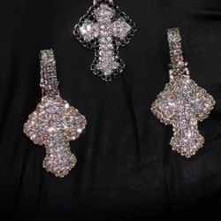 Chrome Heart Style Diamond Pendant 