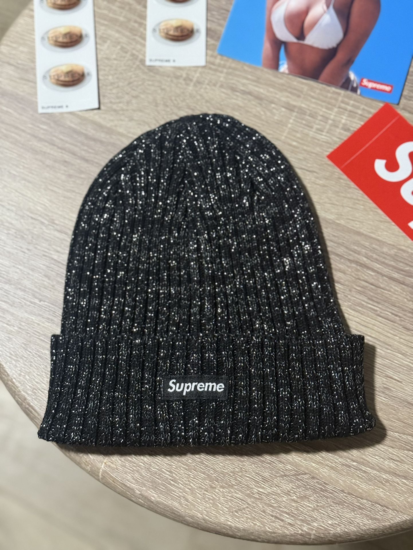 Supreme Overdyed Beanie SS25 Metallic Black