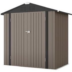 🔥Brand new in Box 🔥Outdoor Storage Shed, Tool Shed with Sloping Roof and Lockable Door for Backyard Garden Patio Lawn(Brown) 💰150$