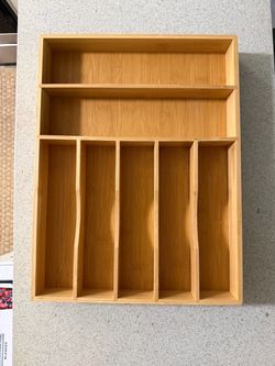Bamboo Silverware / Utensil Organizer – 12” x 16”