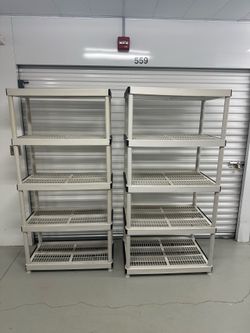 Set of 2 - Keter 5 Tier Plastic Garage Shelving Units