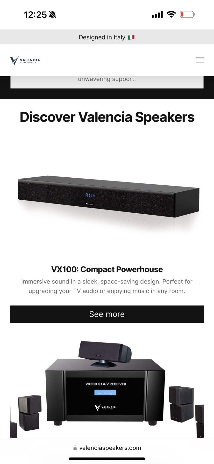 VALENCIA Compact Powerhouse Home Theatre Speaker & Sound Bar (VX100)