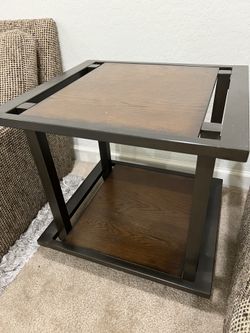 Wood & Metal End Table